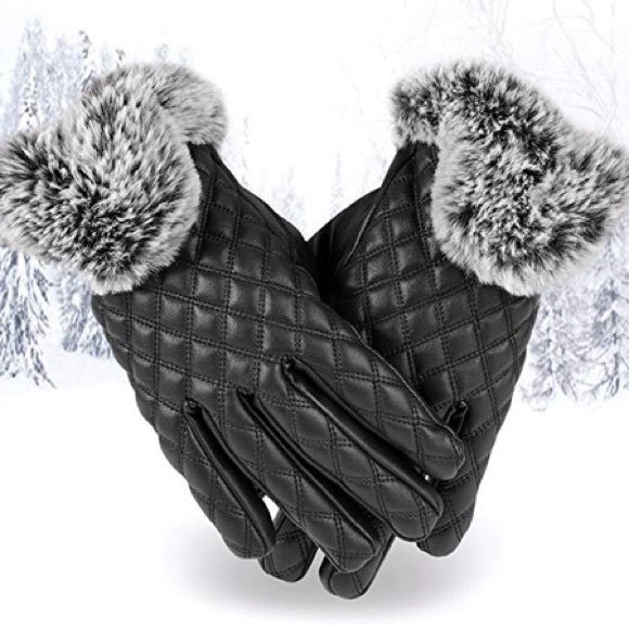 🆕 NWOT Faux Leather Women’s Touch Screen Gloves - Picture 5 of 6